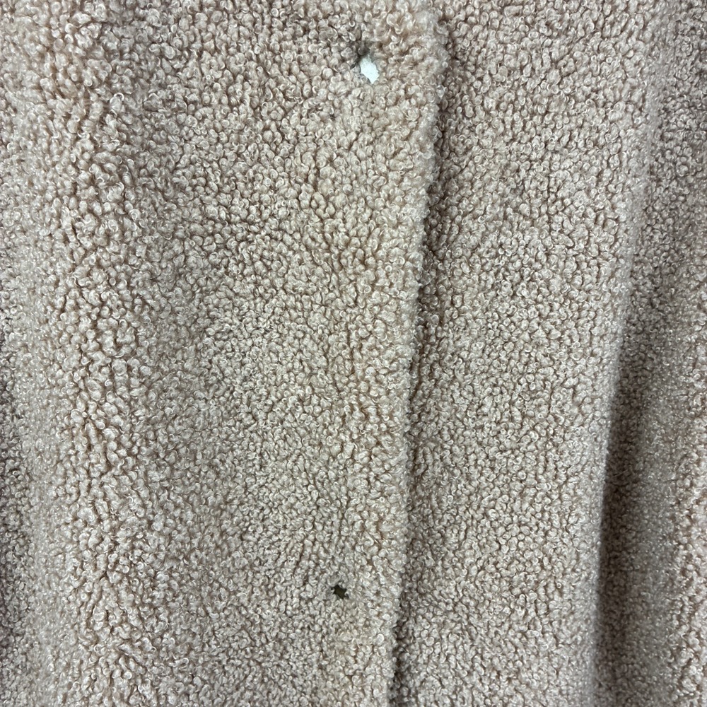 Sanctuary LA XL Women's Boucle Sherpa Jacket Camel Beige Snaps Pockets Classy - Picture 2 of 10